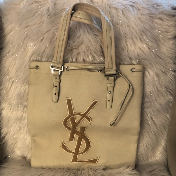 Yves Saint Laurent Bags Authentic Ysl Kahala Canvas Tote Poshmark
